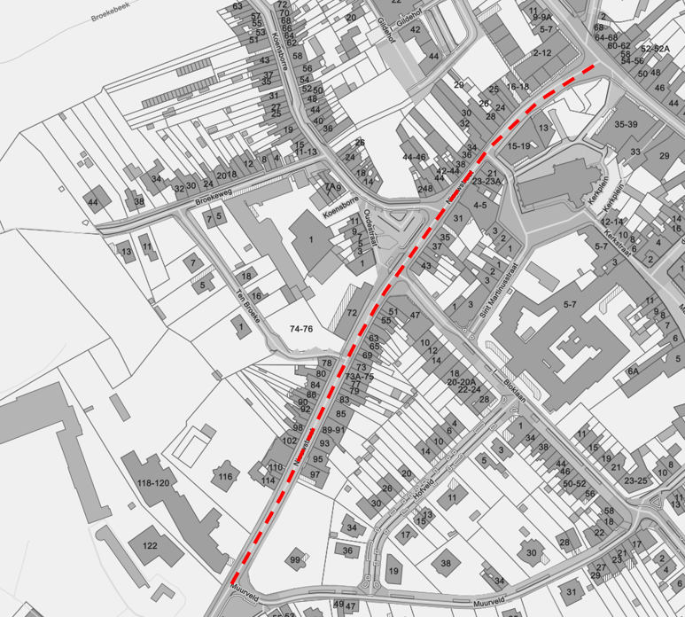 Asse - Nieuwstraat vanaf Muurveld tot Steenweg