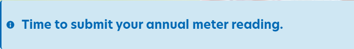 Time to submit your annual meter reading