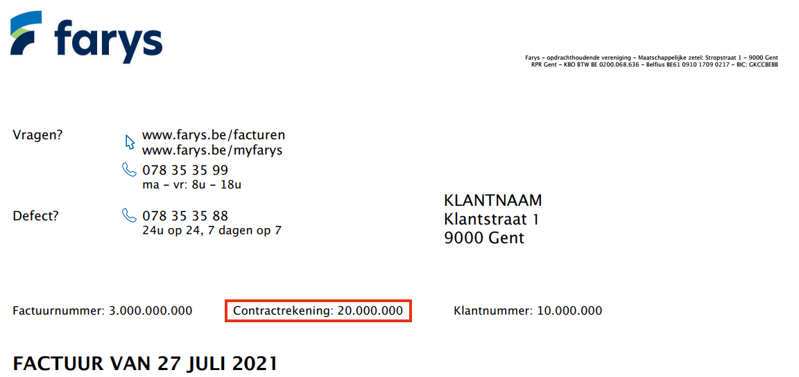 Contractrekeningnummer