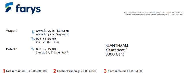 Factuur eigen water - overzicht - Factuurgegevens