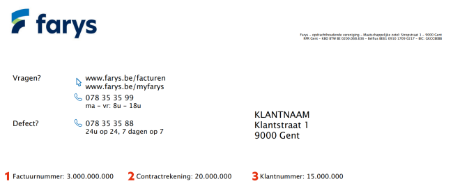 Jaarlijkse verbruiksfactuur - overzicht - Factuurgegevens